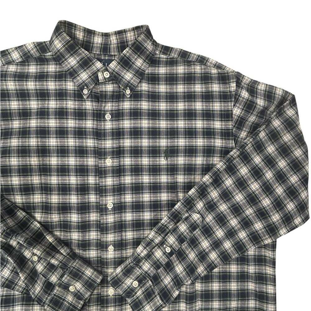 Ralph Lauren Men’s Classic Fit Long Sleeve Plaid Shirt XL Button Down Green Blue